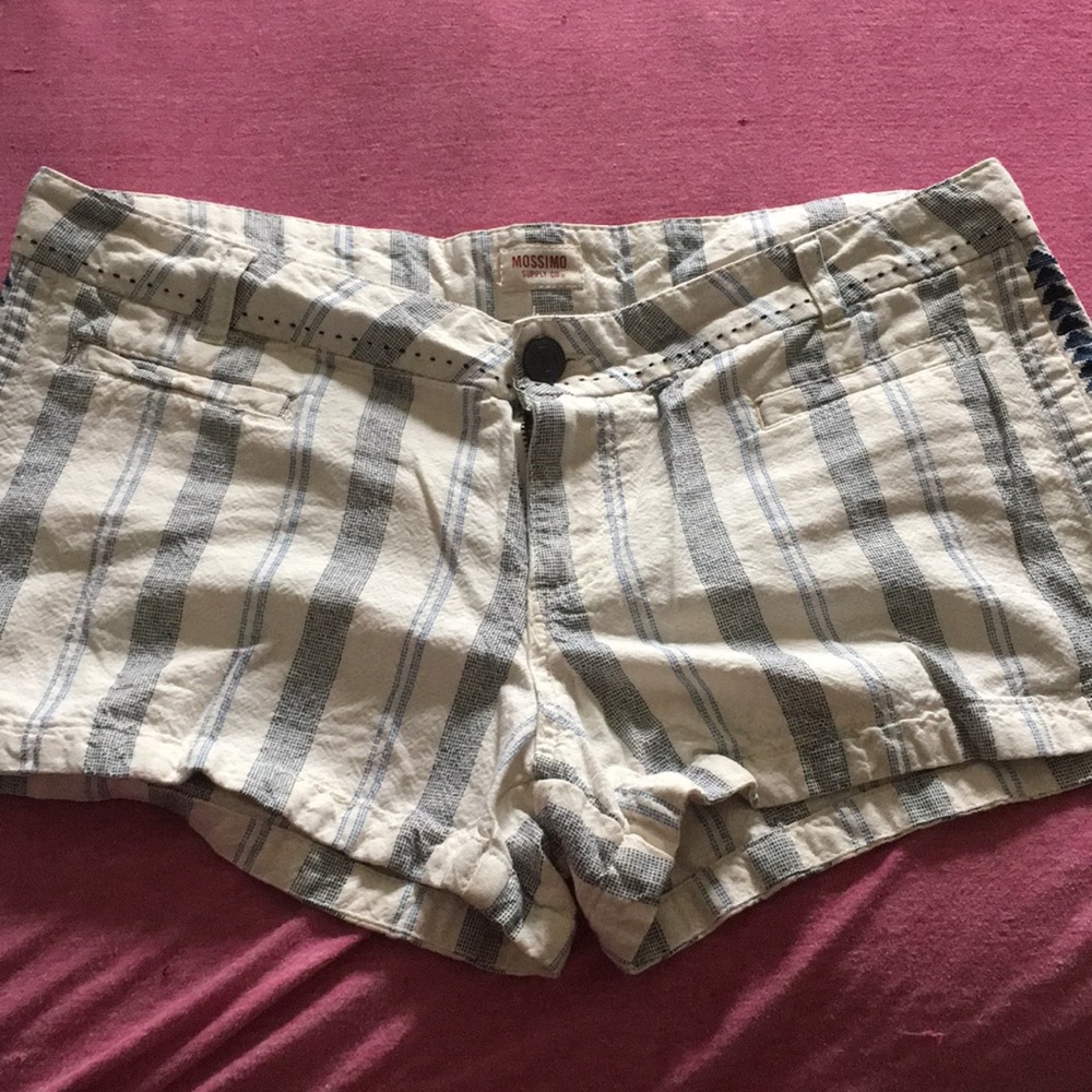 Blue striped shorts